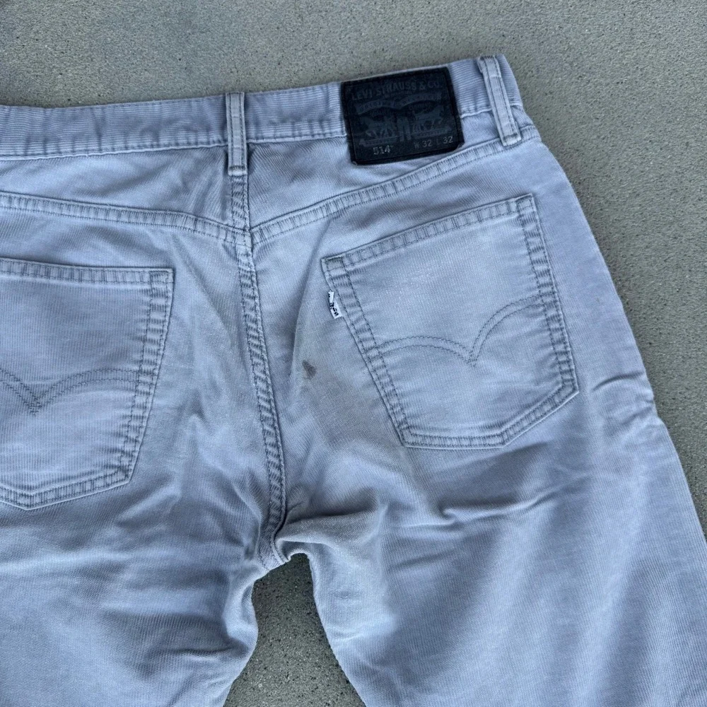 Levi's 514 Corduroy Pants Light Gray‎ Men's 32x32 Straight Fit Casual